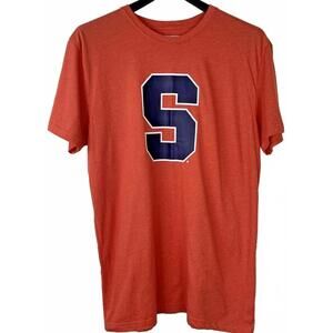 E5 Syracuse University Short Sleeve T-Shirt Orange Blue Cotton Blend Size XL